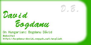 david bogdanu business card