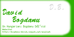 david bogdanu business card